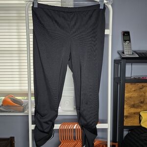 Uniqlo Japanese Leggings Stretch Capri Pants -Womens SMALL-Black-Scrunchy Ankle